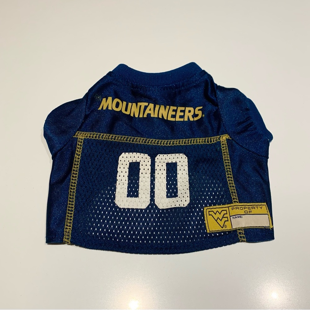 West Virginia Mountaineers Dog Jersey, Size X-Small, Pets First